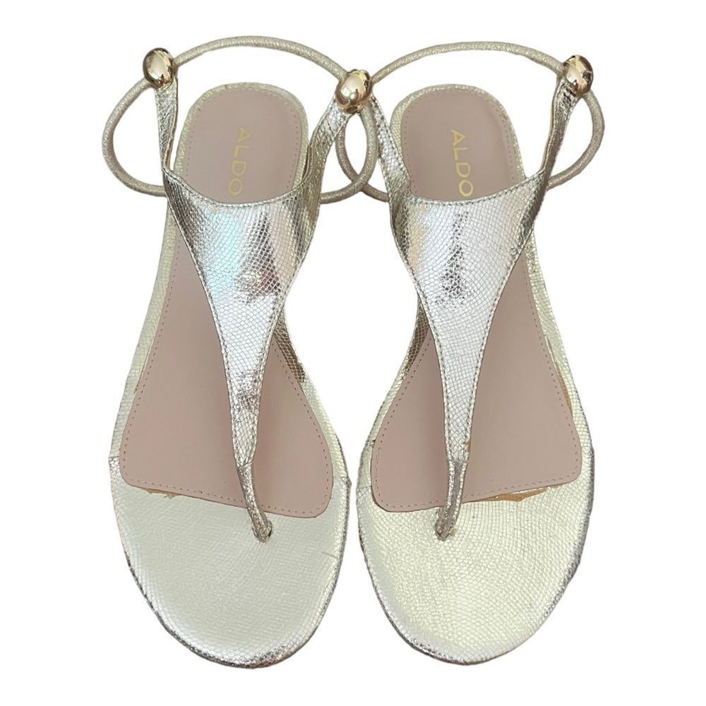 ALDO Erarenia Gold Sandal adjustable Sling style